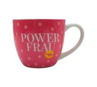 Dekohelden24 Gobelet XXL - Maxi - Tasse à café - Cadeau pour petite amie, Tasse à café, motif : Power Frau, en rose, dimensions H x Ø : 9,2 x 10,5 cm, capacité 400 ml, passe au lave-vaisselle.