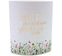 Dekohelden24 Lampe de poésie Veilleuse Lumière d'ambiance avec minuterie Alimentée par piles Motif : Aujourd'hui est un bon jour pour être heureux - L/l/H 13 x 5 x 16 cm.