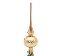 Dekohelden24 Lauschaer Décoration de Sapin de Noël à Paillettes Blanc Longueur env. 28 cm Doré Mat