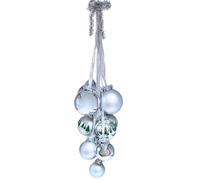 Dekohelden24 Lauschaer Lot de 10 Boules de Noël Lauscha en Verre pour Suspension de fenêtre, Boules de fenêtre argentées de 5 à 8 cm