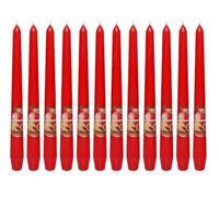 Dekohelden24 Lot de 12 bougies chandeliers parfumées au pain d'épices de Noël - Senteur Gingerbread - Cannelle et pomme - Rouge - Dimensions : H x Ø env. 25 x 2 cm - 60 g