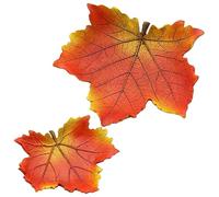 Dekohelden24 Lot de 2 bols décoratifs en forme de feuille d'automne, dimensions (L x l x h) par bol : 25 x 13 x 7 cm et 17 x 18,5 x 4,5 cm, pointu