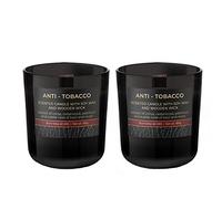 Dekohelden24 Lot de 2 bougies parfumées anti-Tobacco, L-B-H 8, 5 x x x cm, 150 g, UF-Anti-Tobacco-2 Noir