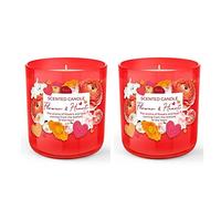 Dekohelden24 Lot de 2 bougies parfumées Flower & Heart, 5 x x cm, 150 g, Rouge