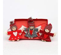 Dekohelden24 Lot de 3 poupées en Feutre Ange avec Bonnet tricoté comme Pendentif/décoration d'arbre - Dimensions (L x l x H) : 1,5 x 5 x 8 cm.