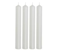 Dekohelden24 - Lot de 4 bougies de table, blanches, dimensions : H x Ø env. 17 x 2 cm