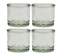 Dekohelden24 Lot de 4 photophores en Verre Transparent - Simples et élégants - Dimensions : H x Ø Environ 5,5 x 6 cm