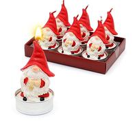 Dekohelden24 Lot de 6 lutins - Dimensions de Chaque Bougie Chauffe-Plat (L x l x H) : 4 x 4 x 7 cm, 7 cm, 6