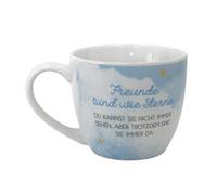 Dekohelden24 Maxi-XXL Tasse à café en Porcelaine Motif Amis sont comme des étoiles Taille H/Ø: 9,2 x 10,5 cm Capacité 400 ML Passe au Lave-Vaisselle 9,2 cm