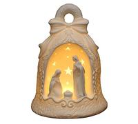 Dekohelden24 Photophore LED Sainte Famille comme Cloche de Couleur Blanche, L x l x H : 16 x 16 x 21,5 cm, 501520