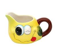 Dekohelden24 Pot à lait en céramique en forme de citron - Dimensions : env. 14 x 11 x 8,5 cm - 22284 - Jaune
