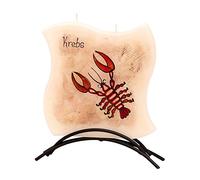 Dekohelden24 Signe du zodiaque Cancer - Bougie plate de qualité supérieure avec support en métal - 16 x 16 cm