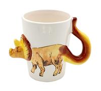 Dekohelden24 Tasse à café avec dinosaure en céramique - Motif tricératops - Dimensions : env. H x Ø : 11 x 7 cm - Capacité : env. 300 ml