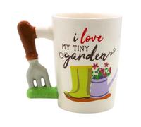 Dekohelden24 Tasse à café en céramique - Pot à café - Inscription « I love my tiny Garden » - Dimensions (L x l x H) : 9 x 12 x 12 cm