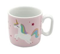 Dekohelden24 Tasse en porcelaine pour enfant avec anse, licorne, inscription en allemand « Meine Glitzerwelt » - Dimensions : env. 6,8 x 7,4 cm - Capacité : 150 ml