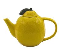 Dekohelden24 Théière, cafetière, carafe à eau, théière en céramique, au citron, en céramique, jaune, L x l x H 12 x 20 x 16 cm.