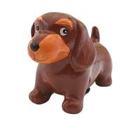 Dekohelden24 Tirelire en Forme de Chien - Teckel - pour Enfant - en céramique - Marron - L x l x H 9 x 18 x 13 cm