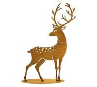 Dekoleidenschaft Grand cerf en métal avec design rouillé, convient pour l'intérieur et l'extérieur, décoration de jardin, figurine décorative en rouille, figurine de jardin, figurine de décoration de