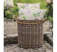 grand panier en rotin "Koboo Grey" 50 cm de haut, panier de rangement en rotin, panier à linge, panier à jouets, cache-pot