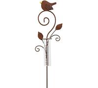 Dekoleidenschaft Piquet de Jardin en métal au Design rouillé, avec pluviomètre en Verre, Mesure des précipitations, Prise décorative, Piquet de Parterre, décoration de Jardin