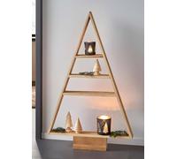 Dekoleidenschaft Pyramide décorative rustique en bois recyclé à 4 niveaux - 78 cm de haut - Étagère de salon - Alternative au sapin de Noël