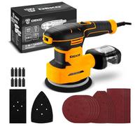DEKOPRO Multifonction Ponceuse 300W: Ponceuse Triangulaire,Ponceuse Excentrique 125 mm et Ponceuse 3 en 1 Appareil - 6 Vitesses pour Bois avec 15 Feuilles Abrasives Incluses
