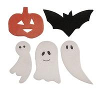 dekora - 128 Décorations Azyme Halloween Comestibles pour Gâteaux | Avec Chauve-Souris Fantômes et Citrouilles de 4 à 5 cm pour gâteaux, cupcakes, biscuits et fêtes enfants