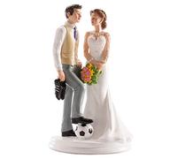 Figurine de Mariés Football - DEKORA - 18 cm - Résine - Blanc - Adulte