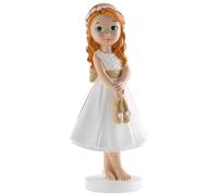 Dekora - 315106 Figurine de Communion, Résine, Blanc, 13 cm