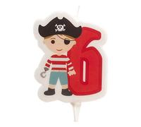 Dekora-345260 Bougie Pirate | Bougie d'Anniversaire 2D du Pirate pour Gâteaux des Enfants - Numero 6