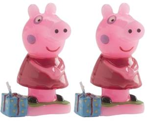 Dekora - 346089 Peppa Pig Bougie Cire Rose 3 x 3 x 8 cm (Lot de 2)
