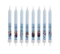 Dekora - 346174 Reine des Neiges Rozenn Lot de 8 Bougies bâtonnet Cire Bleu, 8 x 8 x 12 cm