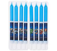 Dekora – Bougies d'anniversaire Avengers (346192) – Lot de 8, cire, bleu, 1 x 1 x 9 cm