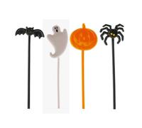 dekora - 8 pièces, Decoration Gateau Halloween, Cake topper pour decorer cupcakes, muffins, gateaux avec Citrouille, fantôme, chauve-souris et araignée
