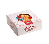 Dekora - Boîte de 100 Mini Fleurs en Gaufrette Bicolores pour Décorer - Fleurs Comestibles pour Gâteaux - Décoration Gaufrette pour Gâteaux d'Anniversaire - Couleurs Assorties - 3 cm Ø