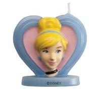 dekora - Bougie Anniversaire Cendrillon 3D 5,5 cm pour Gâteau, Bougie 3D Cendrillon avec base, Décoration princesse pour gâteau apte au contact alimentaire