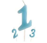 dekora - Bougie Anniversaire Chiffre 1 Bleu Bébé 5,5 cm pour Gâteau | décoration de gâteaux de premier anniversaire, fêtes bébé, tables sucrées et moments en famille
