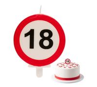 Dekora Design Bougie d'anniversaire Signe d'interdiction pour gâteau Numéro 18 Multicouleur