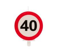 Dekora - Bougie d'Anniversaire avec le Signe d'Interdiction pour la Décoration de Gâteaux - Numéro 40