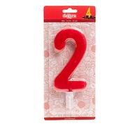 Dekora - Bougie d'Anniversaire Géante Numéro 2 de Couleur Rouge