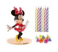 dekora, Bougie De Gâteau, Sans Parfum, Kit PVC Minnie Mouse Avec 10 Bougies, Décoration De Gâteaux