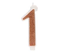 Dekora -Bougies d'Anniversaire Originales | Bougie d'Anniversaire Numéro 1 avec Paillettes Dorées