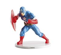 Dekora - Cake Topper Décoration pour Gâteaux Figurine de Captain America en PVC 347152 Taille Unique Bleu