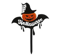dekora Cake Topper Halloween Citrouille - Décoration pour gâteau noir et orange en plastique résistant 16×11 cm, réutilisable, fête Halloween