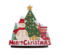 dekora - Cake Topper Noël "Merry Christmas" - Décoration pour Gâteaux de Noël - Topping Peint avec Grande Base pour La Décoration de Noël - Dimensions 11 x 11 cm