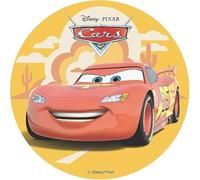Dekora, Cars Disque Azyme, Décoration Comestible pour Gâteau d'Anniversaire, Lightning McQueen Rond Cake Topper 20 CM