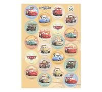 Dekora, Cars Mini-Disques Azyme, Décorations Comestibles Lightning McQueen pour Cupcakes, Muffins & Biscuits, Design Officiel Disney-Pixar, Rond 3,4 CM