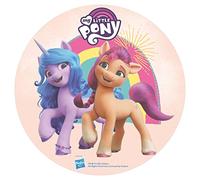 Dekora - Décoration Comestible en Azyme pour Gâteau d'Anniversaire pour Enfant avec la Silhouette Disque Azyme My Little Pony, 20 cm