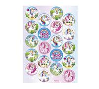 dekora - Décoration Coméstible en Forme de Mini Disque pour Gâteaux d'Anniversaire pour Enfants de Licorne Tesia - 3,4 cm