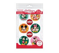 Dekora - Décoration comestible | Mickey & Minnie Mouse Petits cupcakes en papier gaufré - Lot de 6